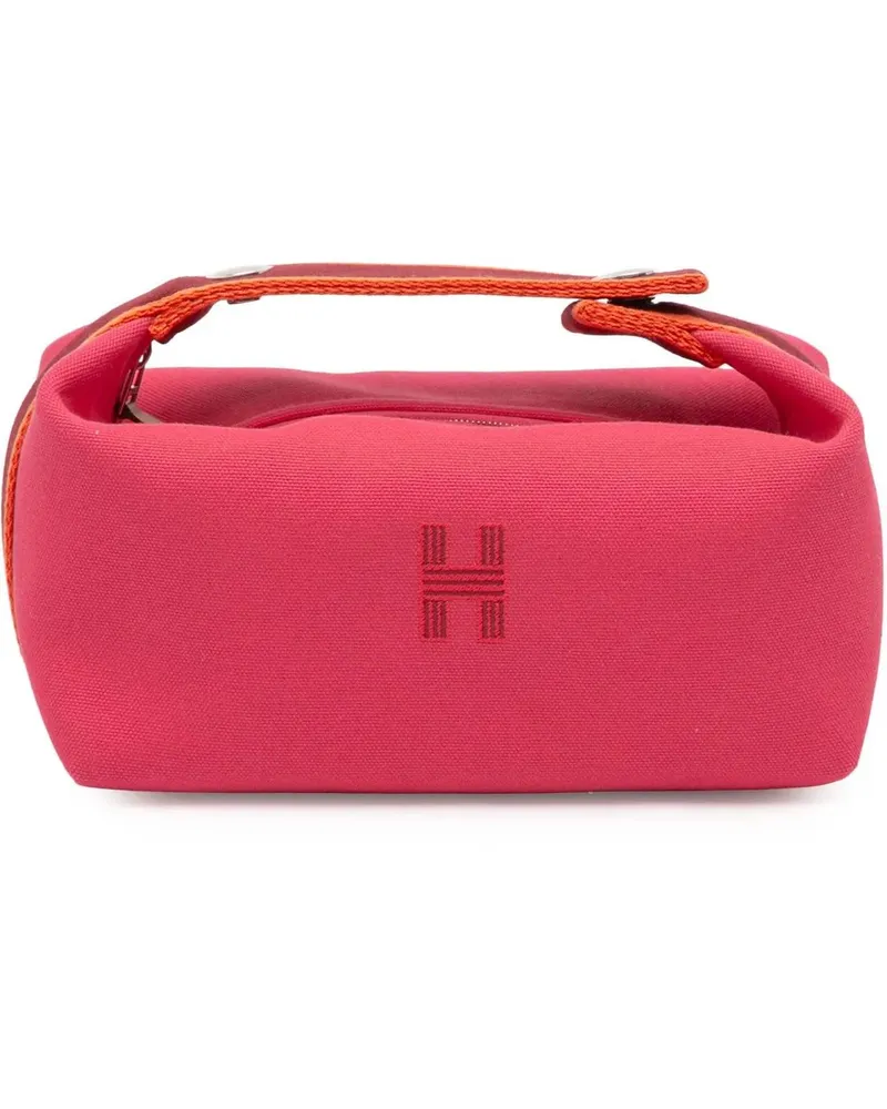 Hermès Kosmetiktaschen Small Toile Bride A Brac Case rosa Gold