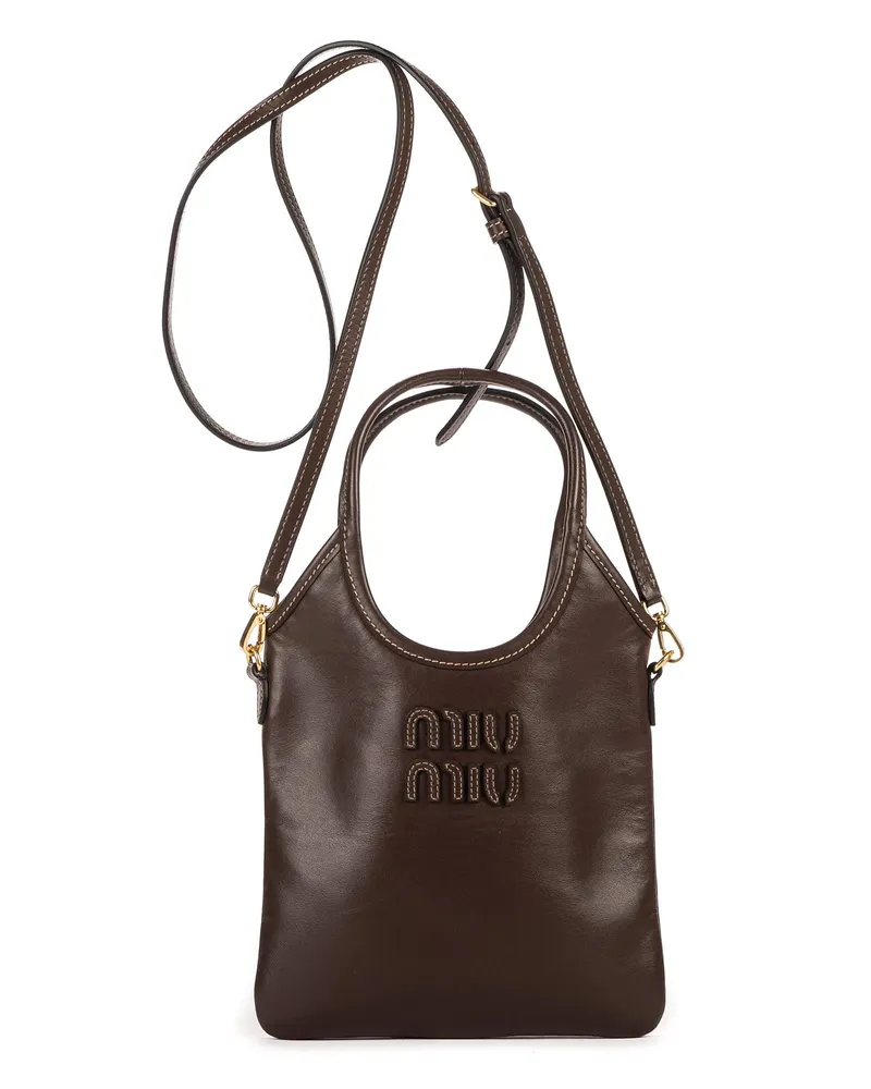 Miu Miu Crossbody Bags Ivy Tote Mini braun Braun
