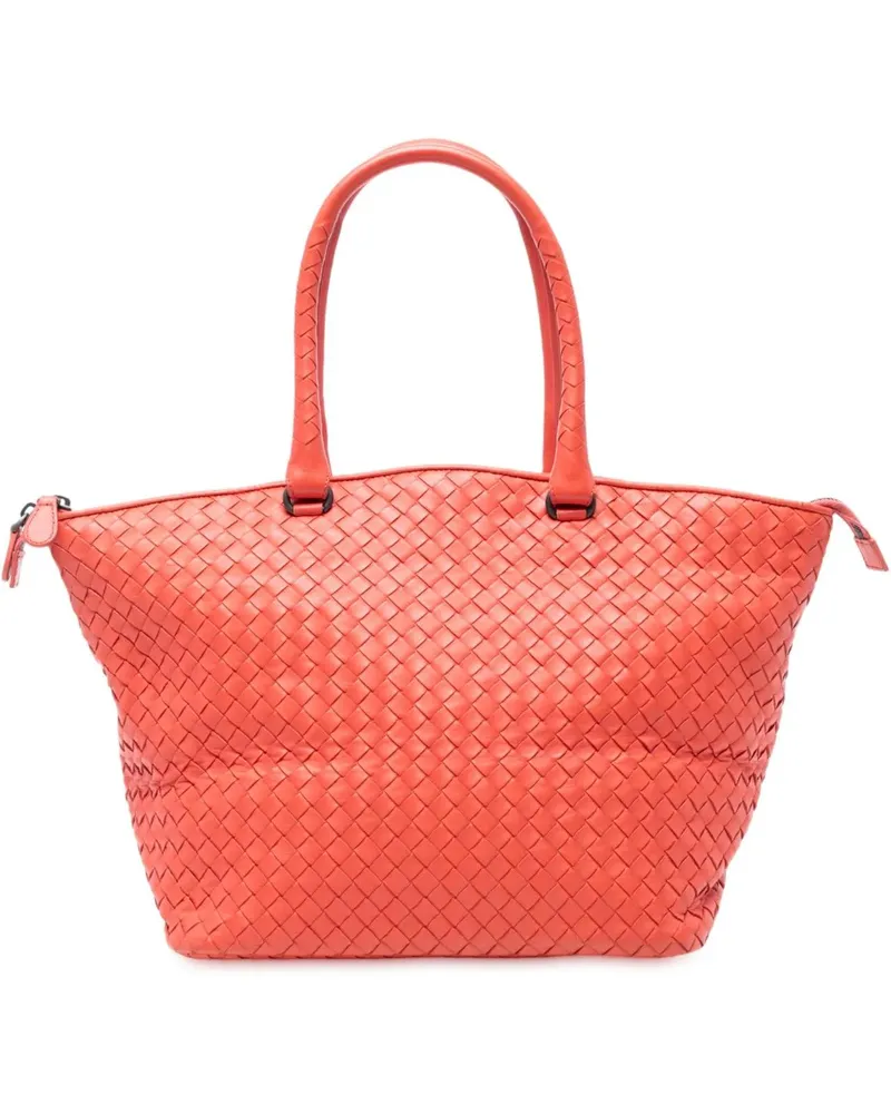 Bottega Veneta Shopper Nappa Intrecciato Zip Tote rot Rot