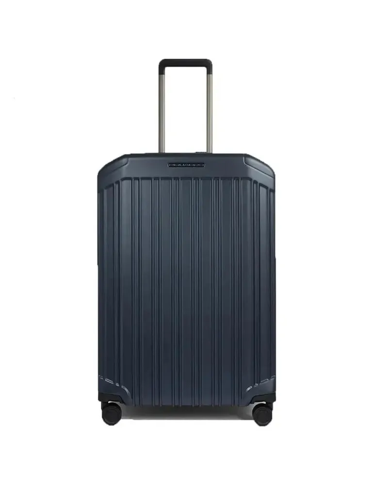 Piquadro Koffer Expandable Hard-Shell Trolley With Ribbed Design blau Blau