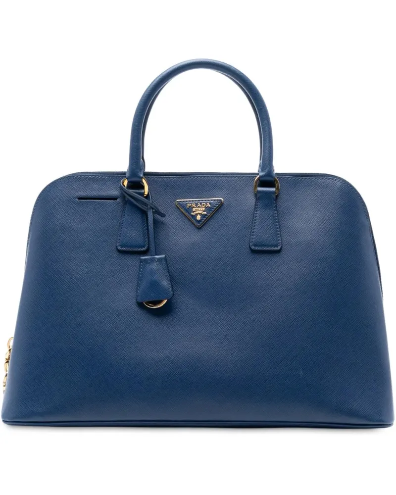 Prada Hobo Bags Large Saffiano Lux Promenade Satchel blau Blau