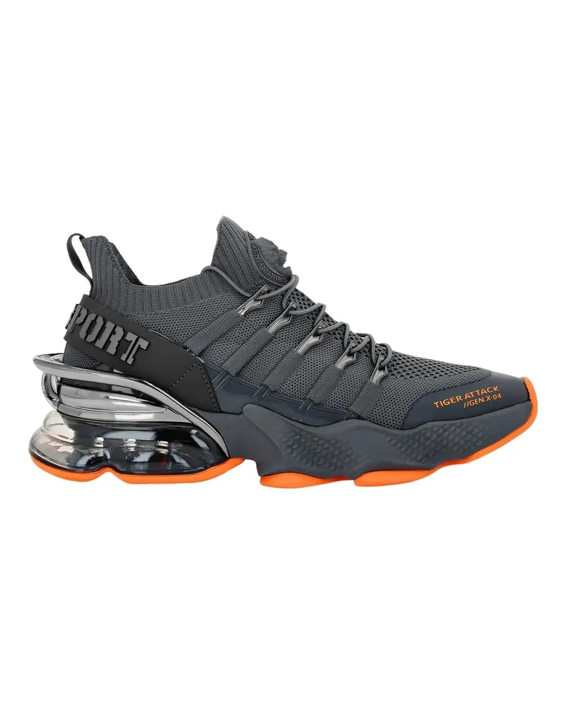 Philipp Plein Low-Top Sneaker Läufer Tiger grau Grau