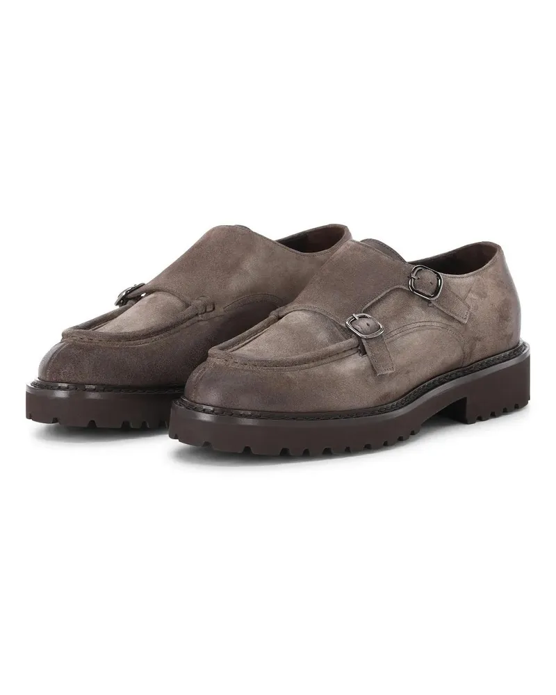 Doucal´s Low-Top Sneaker Monkstrap aus Veloursleder braun Braun