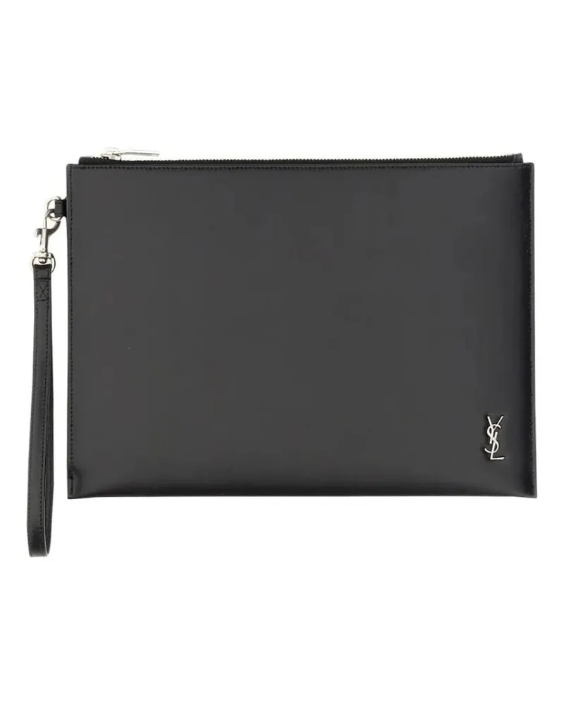 Saint Laurent Handyhüllen "Tiny Cassandras" Small Tablet Holder schwarz Schwarz