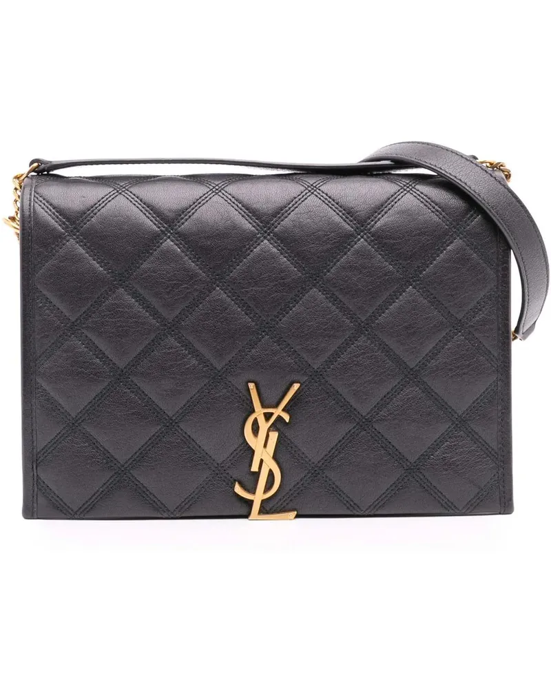 Saint Laurent Hobo Bags Mini Quilted Lambskin Becky Chain Shoulder Bag schwarz Schwarz