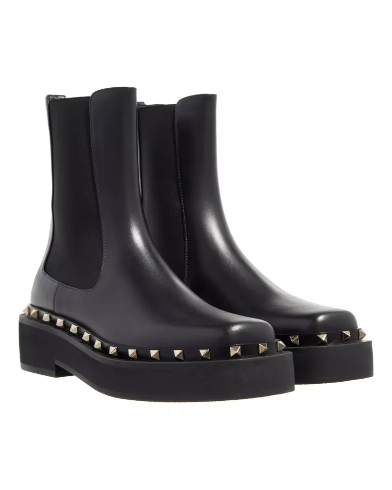 Valentino Garavani Boots & Stiefeletten Platform Plain Toe Round Boots Schwarz