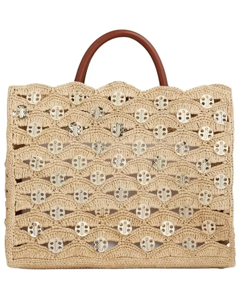 Paco Rabanne Shopper & Totes Raffia Handbag With Intricate Woven Design beige Beige