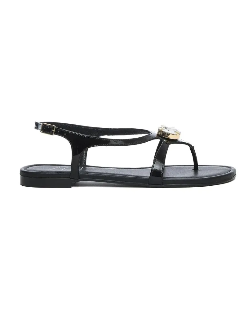Attilio Giusti Leombruni Sandalen Metallic Calf Leather Sandals schwarz Schwarz