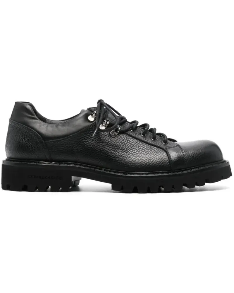 Casadei Low-Top Sneaker Textured Leather Trainers With Rubber Sole schwarz Schwarz