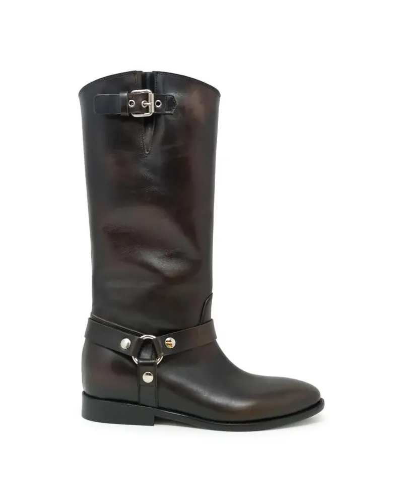 Elena Iachi Stiefel Brown Leather Boots braun Braun