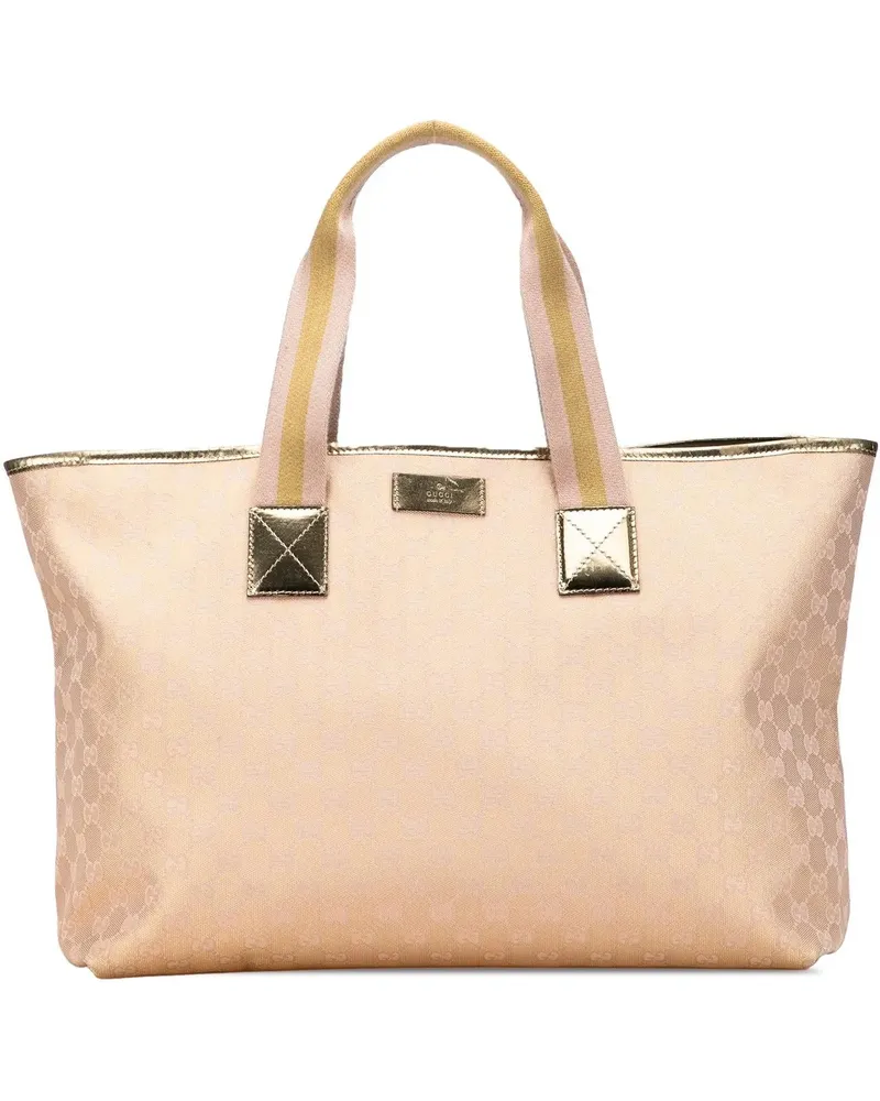 Gucci Shopper GG Canvas Web Tote goldfarben Gold