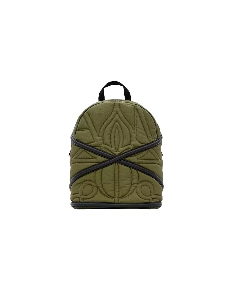 Alexander McQueen Rucksäcke Green Double Shoulder Strap Backpack grün Grün
