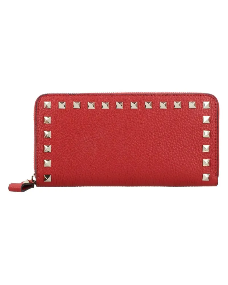 Valentino Garavani Portemonnaie Leather Wallet With Zip And Rockstads rot Rot