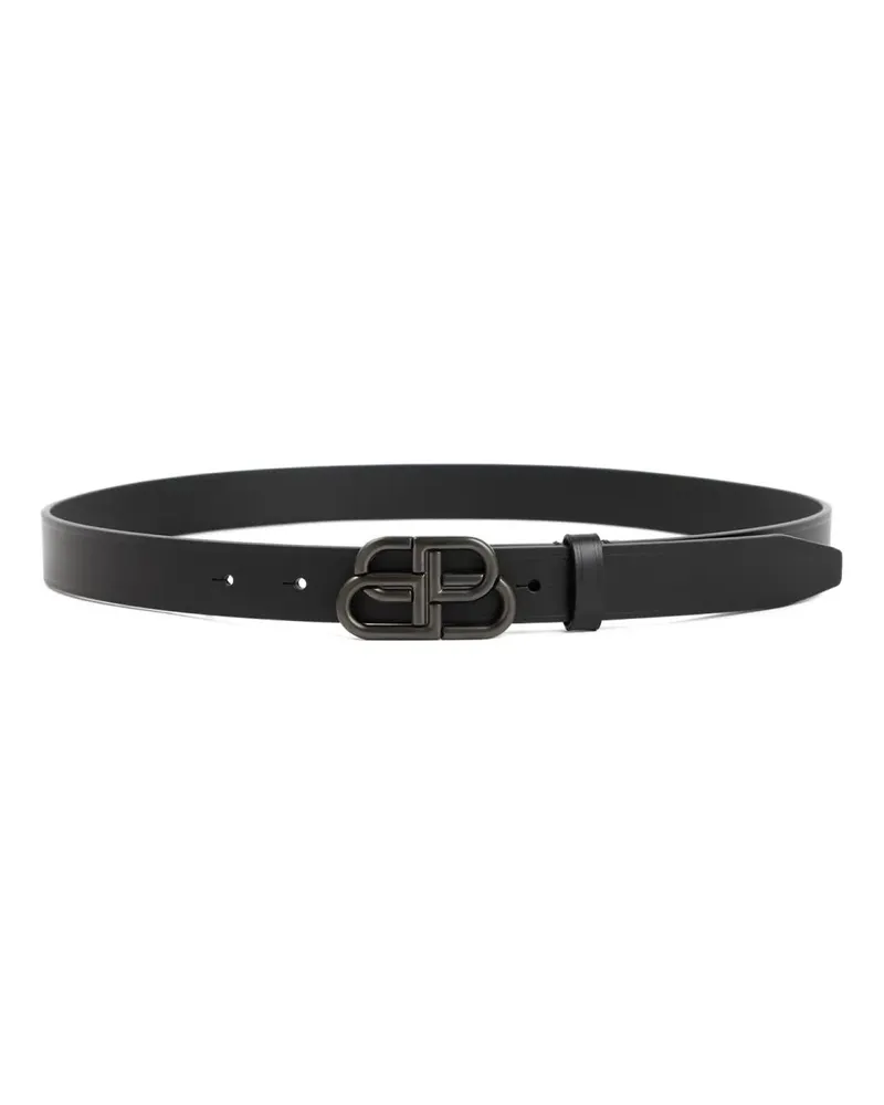Balenciaga Gürtel Black Leather Bb Belt schwarz Schwarz