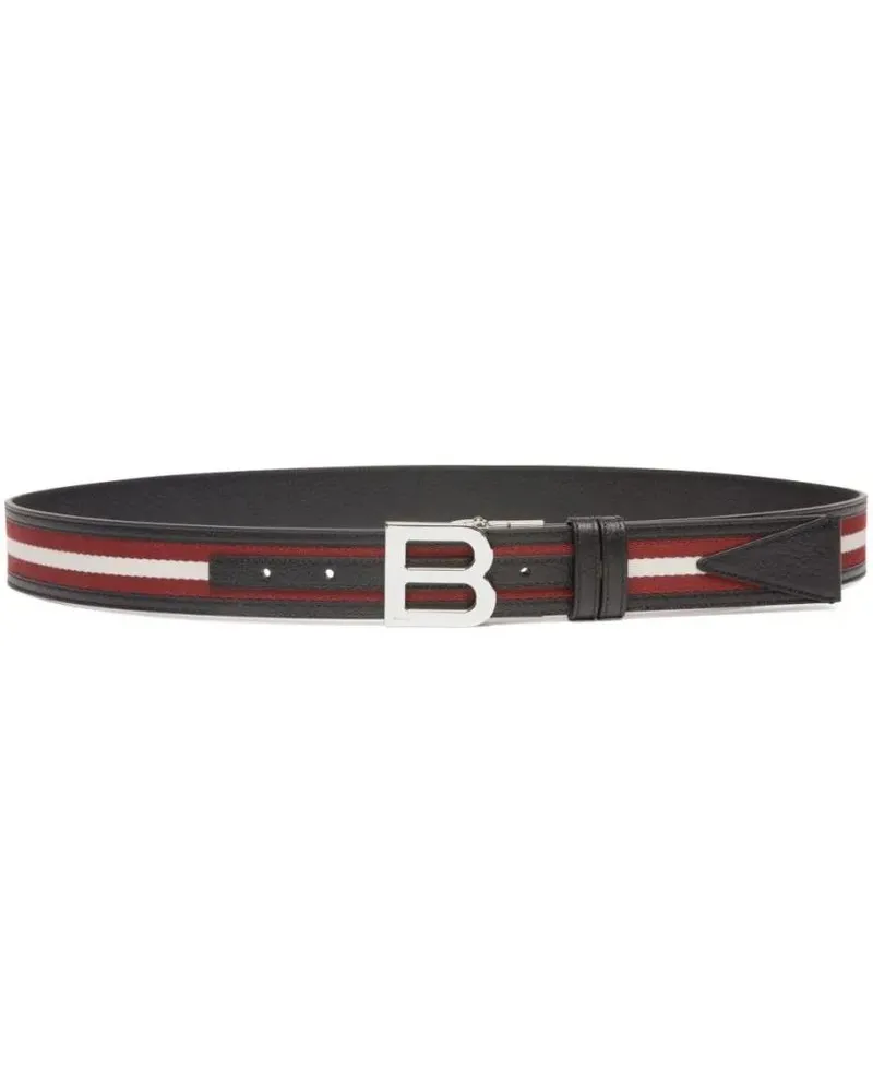 Bally Gürtel Belt With Logo Buckle And Striking Detail schwarz Schwarz