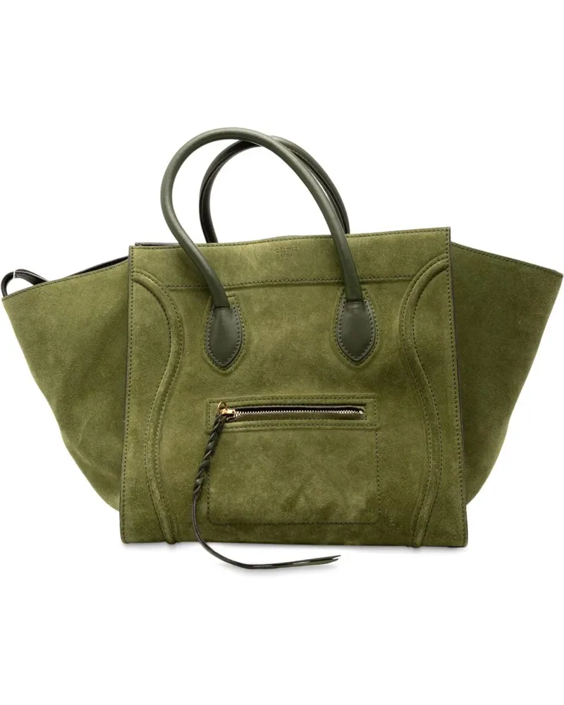 Celine Shopper Medium Suede Phantom Luggage Tote grün Grün