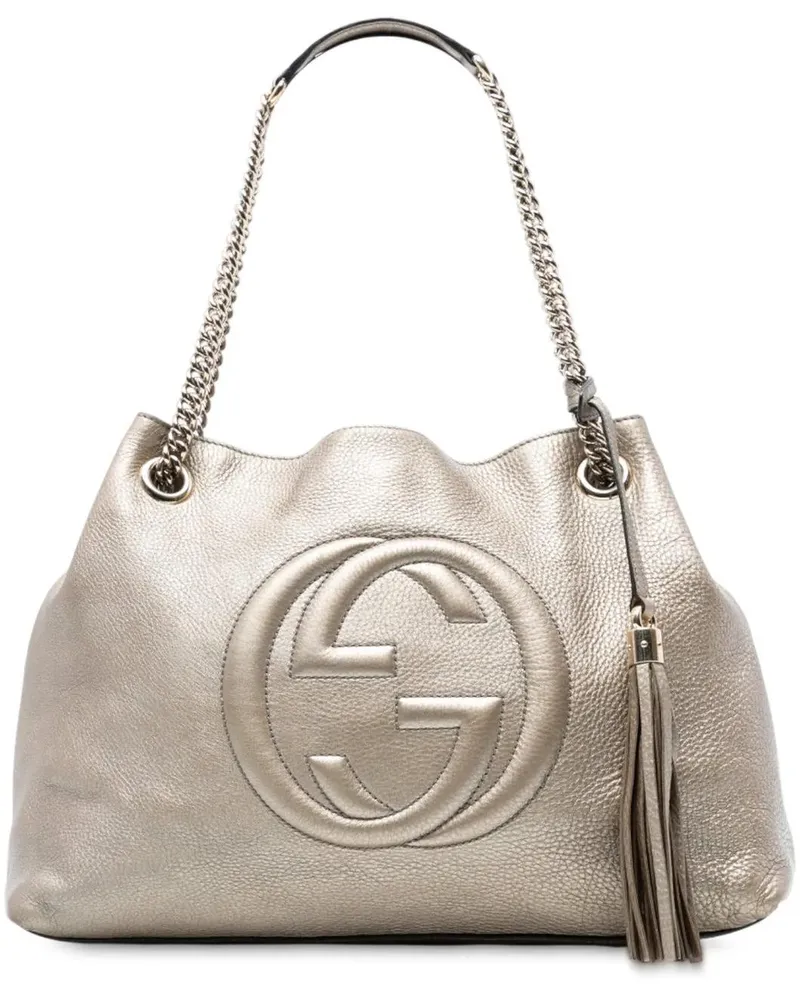 Gucci Shopper Medium Metallic Leather Soho Chain Tote goldfarben Gold