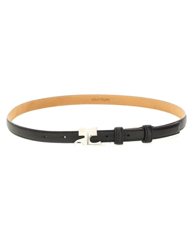 Courrèges Gürtel Leather "Ac" Belt schwarz Schwarz