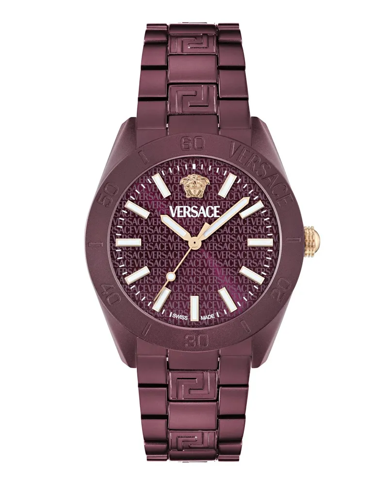 Versace Uhren Quarz Analog Uhr V-Dome Alluminium.timeles bordeaux Bordeaux