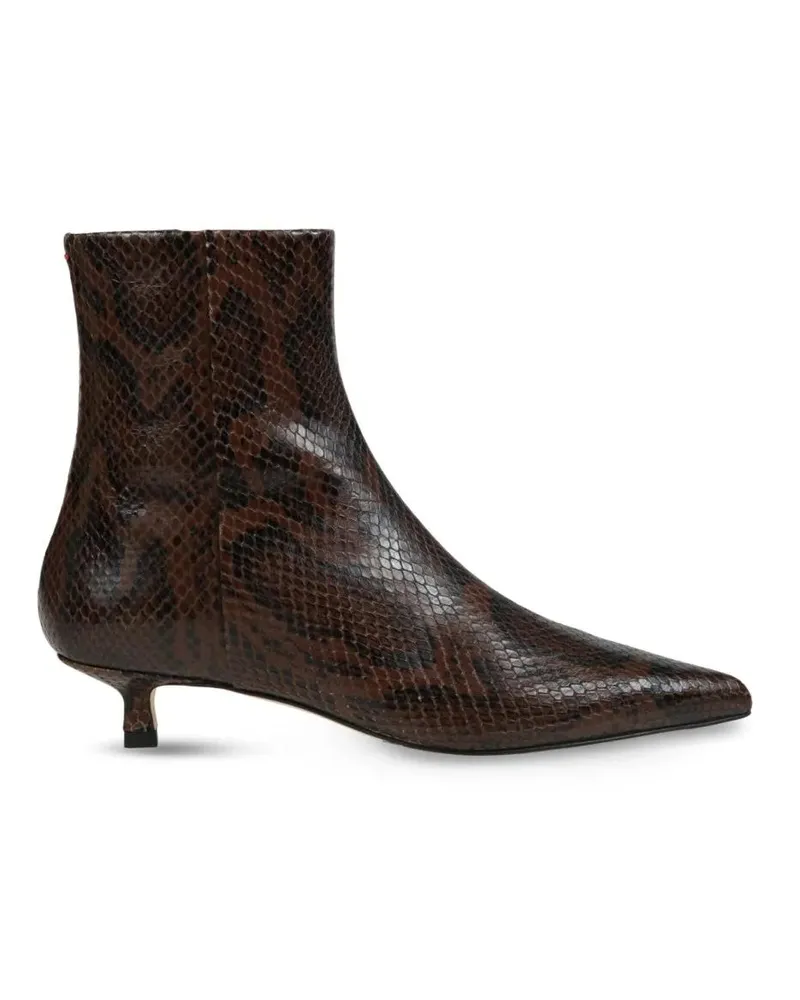aeyde Stiefel Sofie Snake-Print Ankle Boots braun Braun