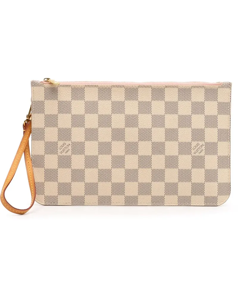 Louis Vuitton Kosmetiktaschen Damier Azur Neverfull MM Pouch weiß Weiß
