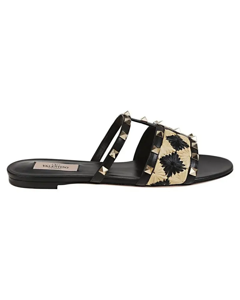 Valentino Garavani Sandalen Slide Rockstud T. 05 schwarz Schwarz