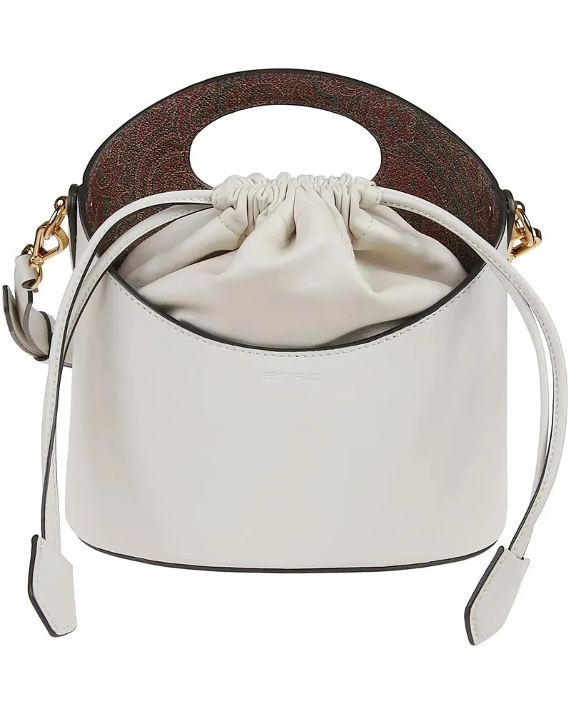 Etro Crossbody Bags Medium Saturno Bucket Bag White weiß Weiß