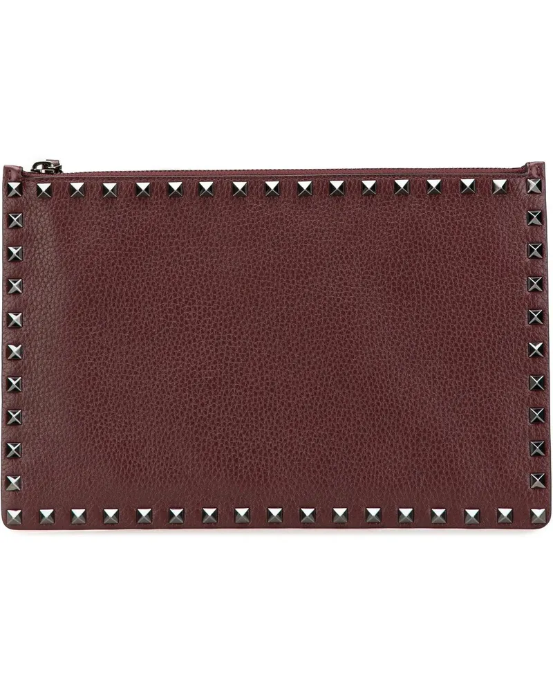 Valentino Garavani Clutches Rockstud Leather Clutch rot Rot
