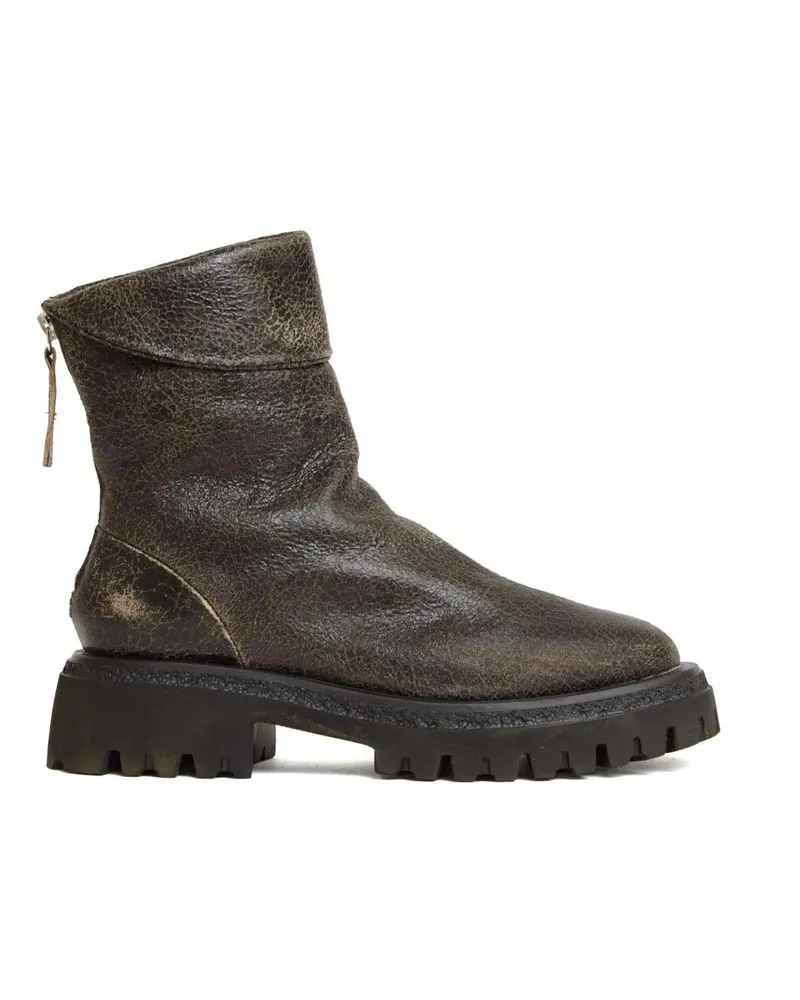 HALMANERA Stiefel Black And Taupe Crackle Ankle Boot schwarz Schwarz