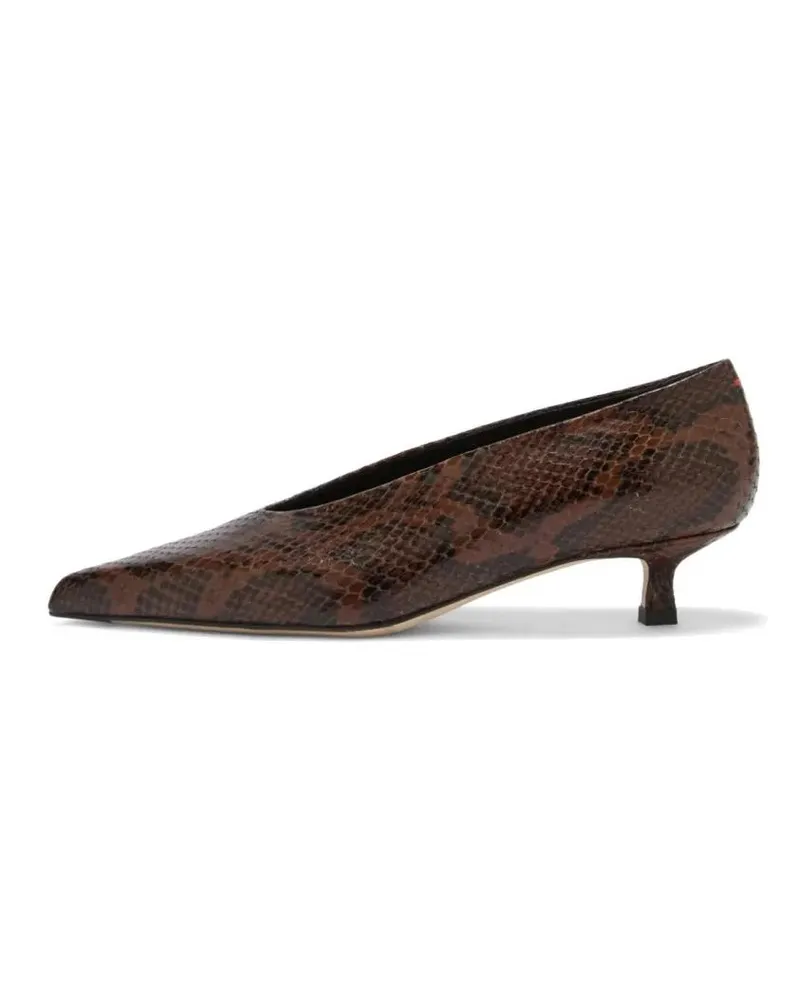 aeyde Sandalen Pointed-Toe Sandals In Brown Snake Print Calf Leat braun Braun