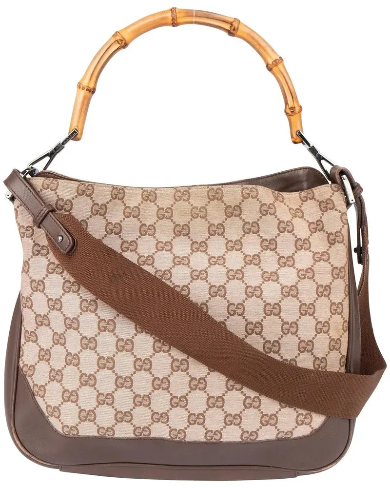 Gucci Crossbody Bags  GG Monogram Bamboo Handbag braun Braun
