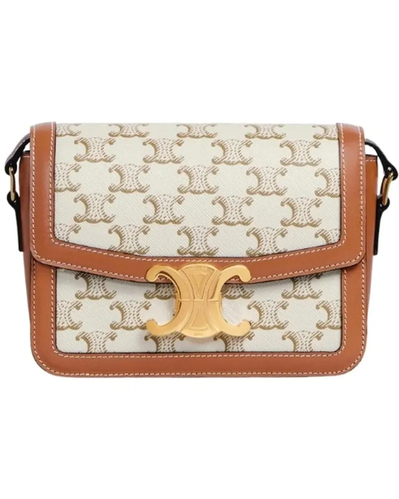 Celine Crossbody Bags  Teen Triomphe Bag weiß Weiß