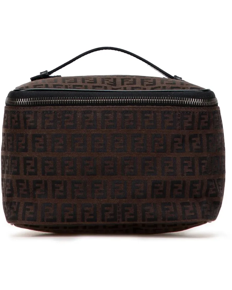 Fendi Kosmetiktaschen Zucca Canvas Vanity Bag braun Braun
