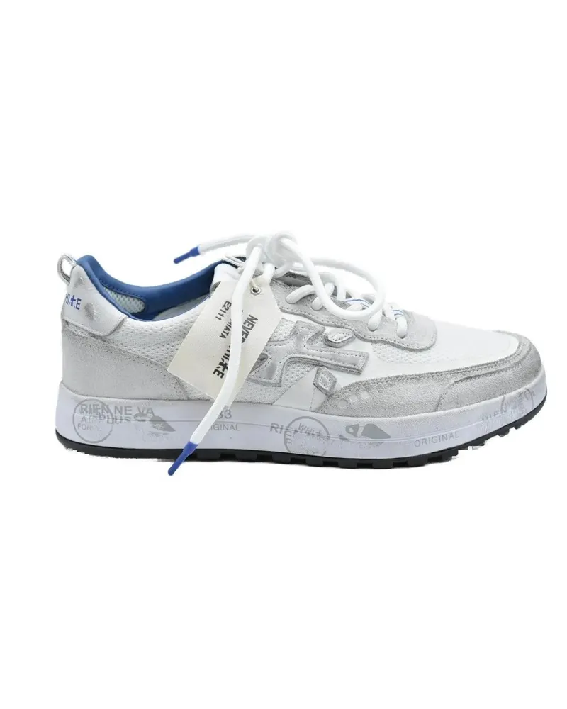Premiata Low-Top Sneaker Low White Sneakers With Suede weiß Weiß