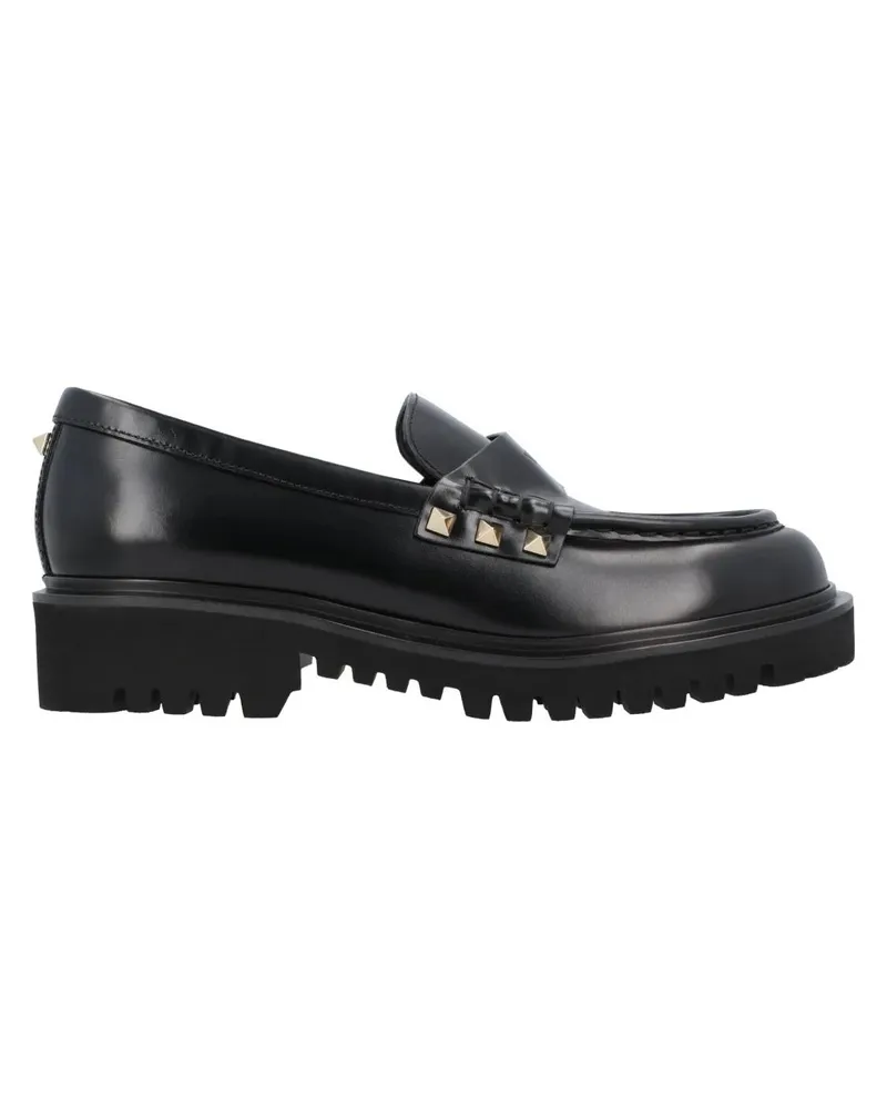 Valentino Garavani Rockstud Leather Loafers schwarz Schwarz