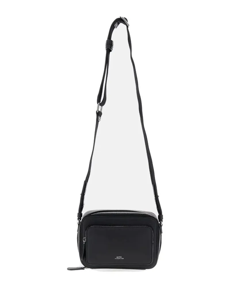 A.P.C. Hobo Bags Compact Black Shoulder Bag With Adjustable Strap A schwarz Schwarz