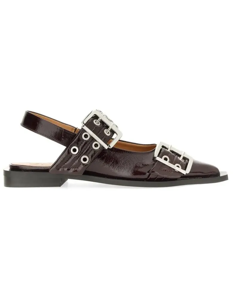 Ganni Buckle Ballet Flat rot Rot