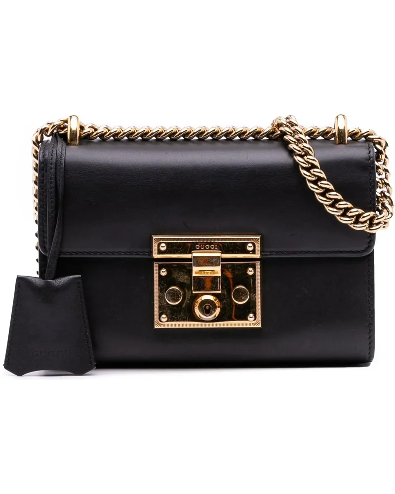 Gucci Hobo Bags Small Leather Padlock Crossbody schwarz Schwarz