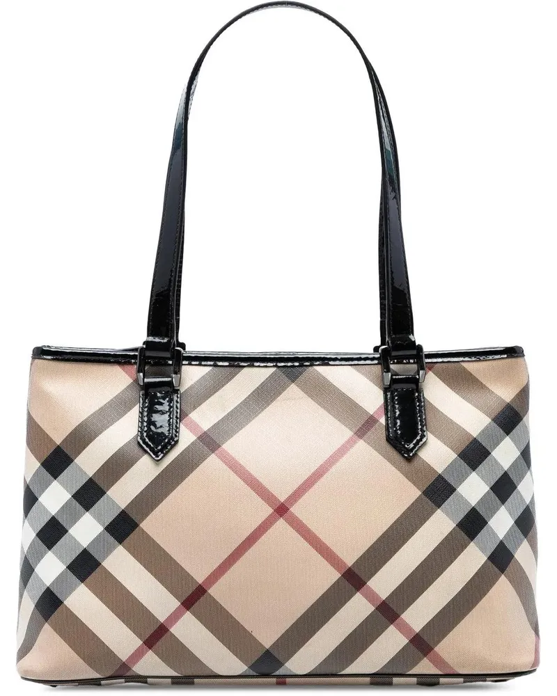 Burberry Shopper Supernova Check Coated Canvas Tote braun Braun