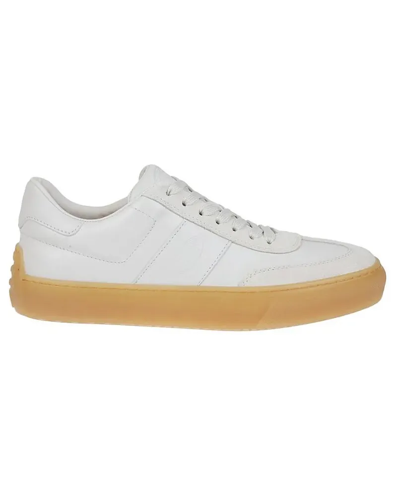 TOD'S Low-Top Sneaker Leather Sneakers With Minimalist Design And Rubber weiß Weiß