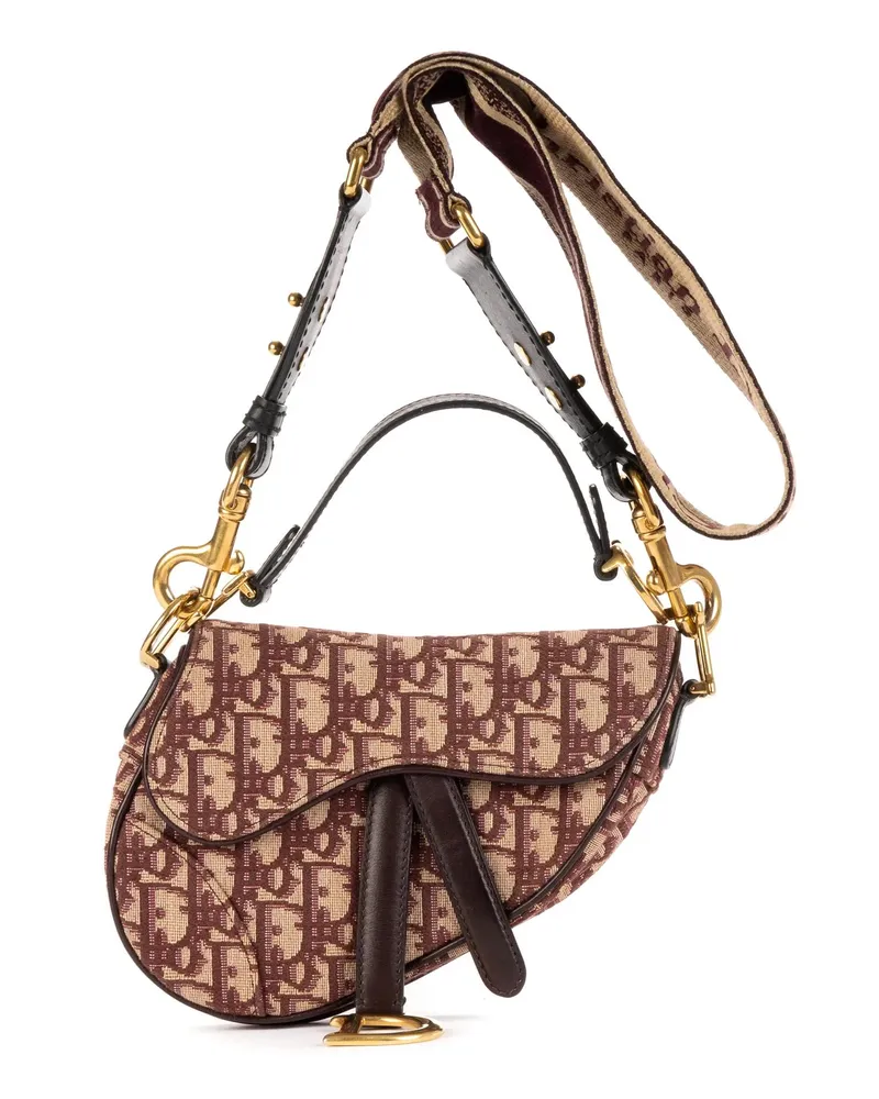 Dior Crossbody Bags Mini Saddle Oblique braun Braun