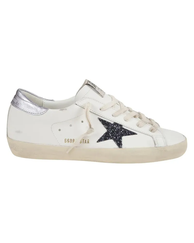 Golden Goose Low-Top Sneaker White, Black And Lilac Leather Sneakers weiß Weiß