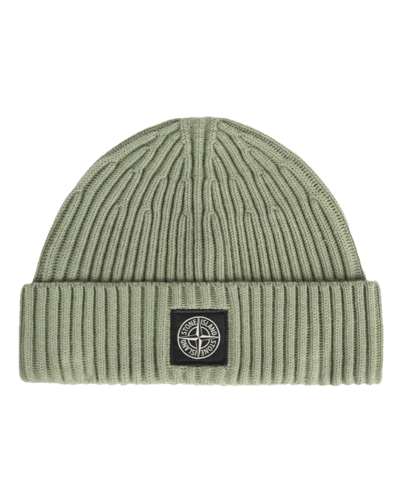 Stone Island Caps & Mützen Beanie mit Logo-Patch grün Grün