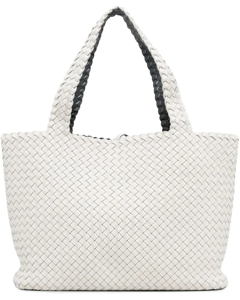 Bottega Veneta Shopper Bicolor Intrecciato Tote weiß Weiß