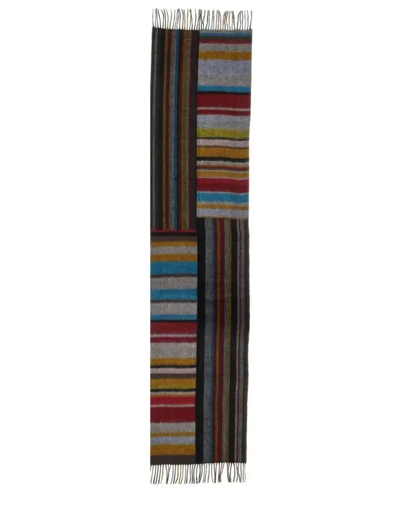 Paul Smith Tücher & Schals Vibrant Striped Leather And Cashmere Scarf bunt Bunt