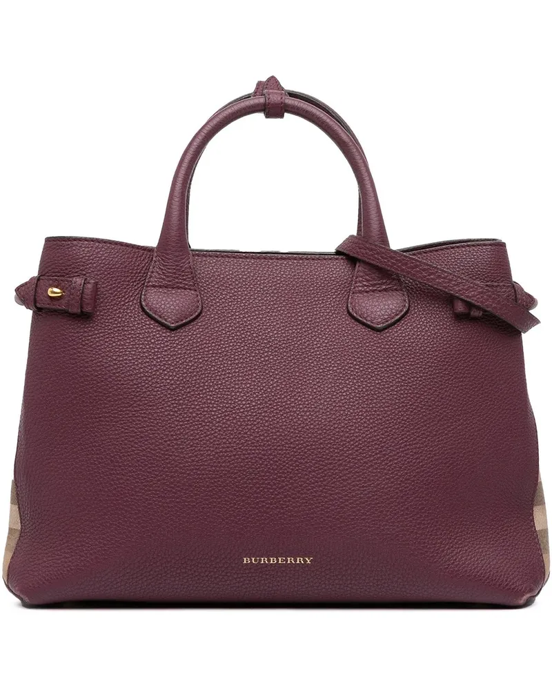 Burberry Hobo Bags Medium Leather and House Check Banner Satchel orange Orange