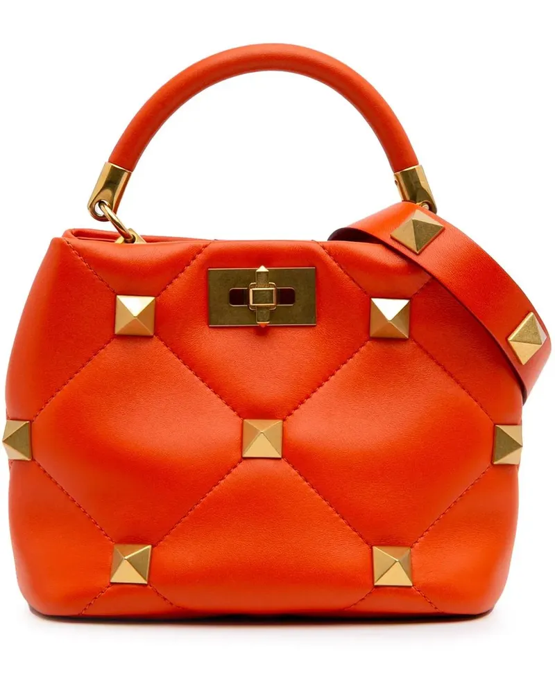 Valentino Garavani Hobo Bags Small Nappa Roman Stud The Handle Bag orange Orange