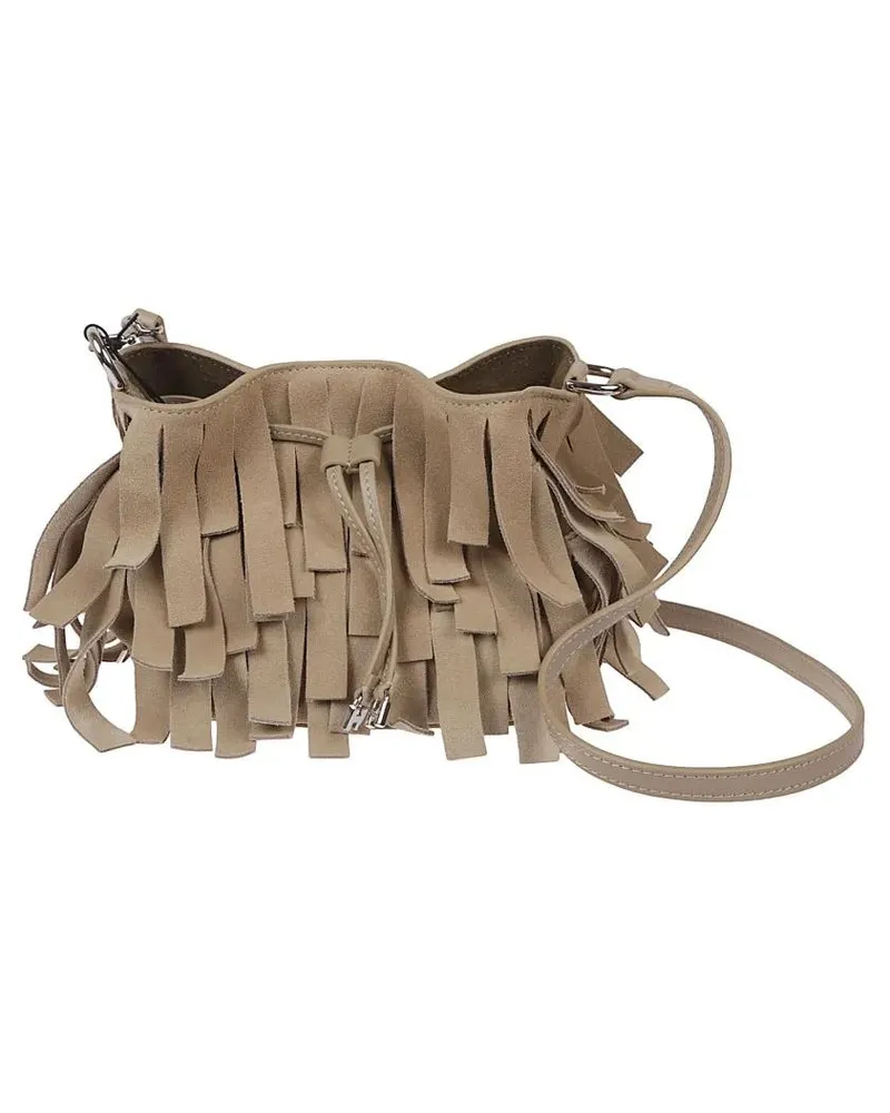 Hogan Hobo Bags Hocket Fringe-Detail Leather Bag pink Rosa