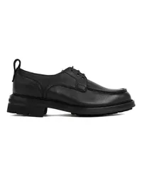 Brioni Boots & Stiefeletten Black Grained Leather Derbies Schwarz