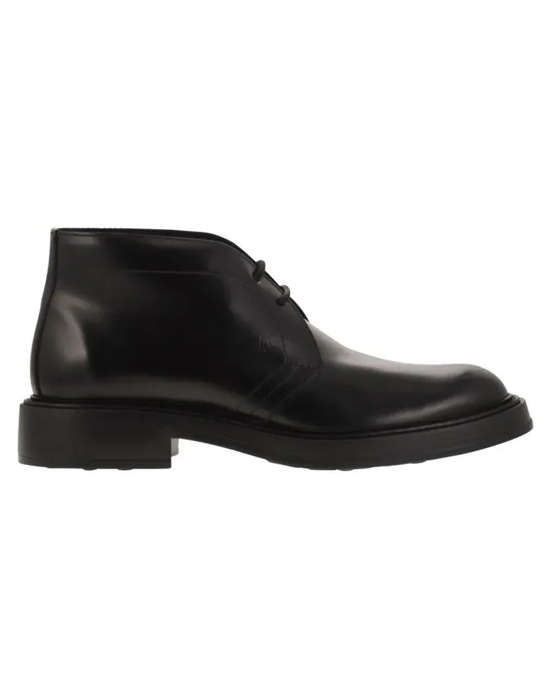 TOD'S Stiefel Calfskin Ankle Boots With Embossed Monogram schwarz Schwarz